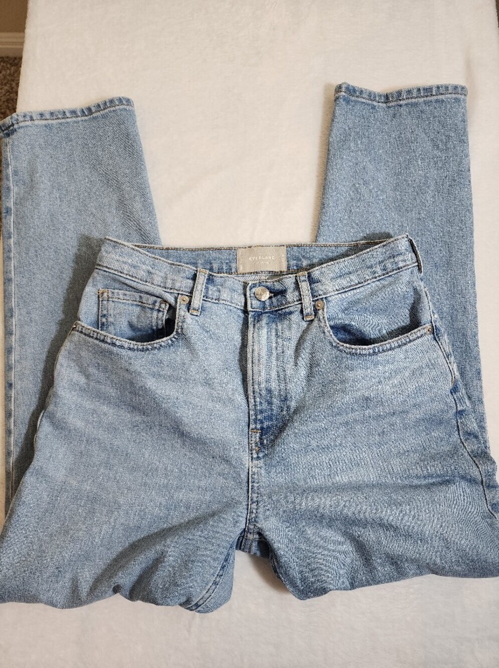 Everlane The Cheeky Crop Jeans Size 28 Light Wash Straight Leg - Picture 7 of 10